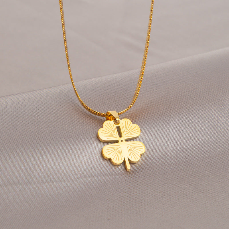 Necklace,stainless Steel,with Four-leaf Clover,Only Self-pickup Is Supported, And The Displayed Prices Are All Self-pickup Prices
