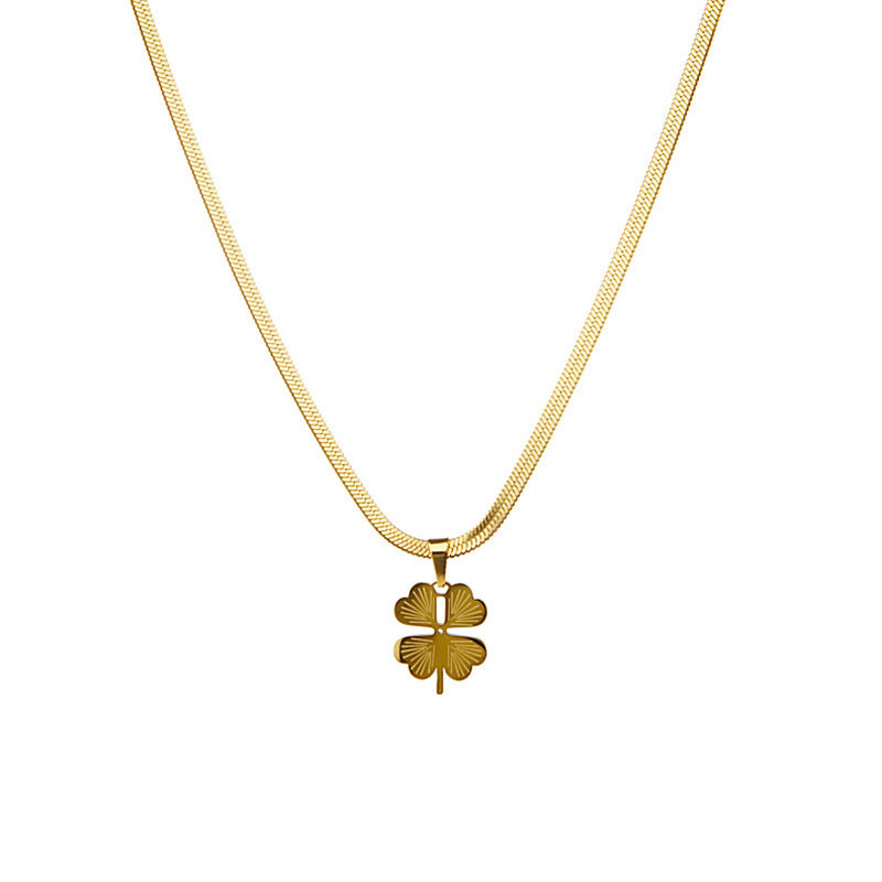 Necklace,stainless Steel,with Four-leaf Clover,Only Self-pickup Is Supported, And The Displayed Prices Are All Self-pickup Prices