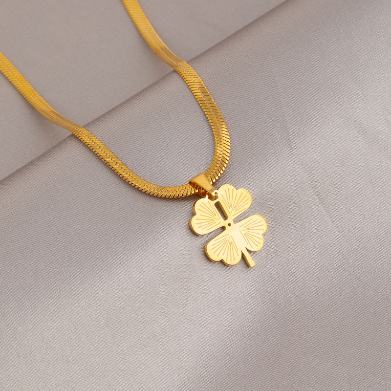 Necklace,stainless Steel,with Four-leaf Clover,Only Self-pickup Is Supported, And The Displayed Prices Are All Self-pickup Prices