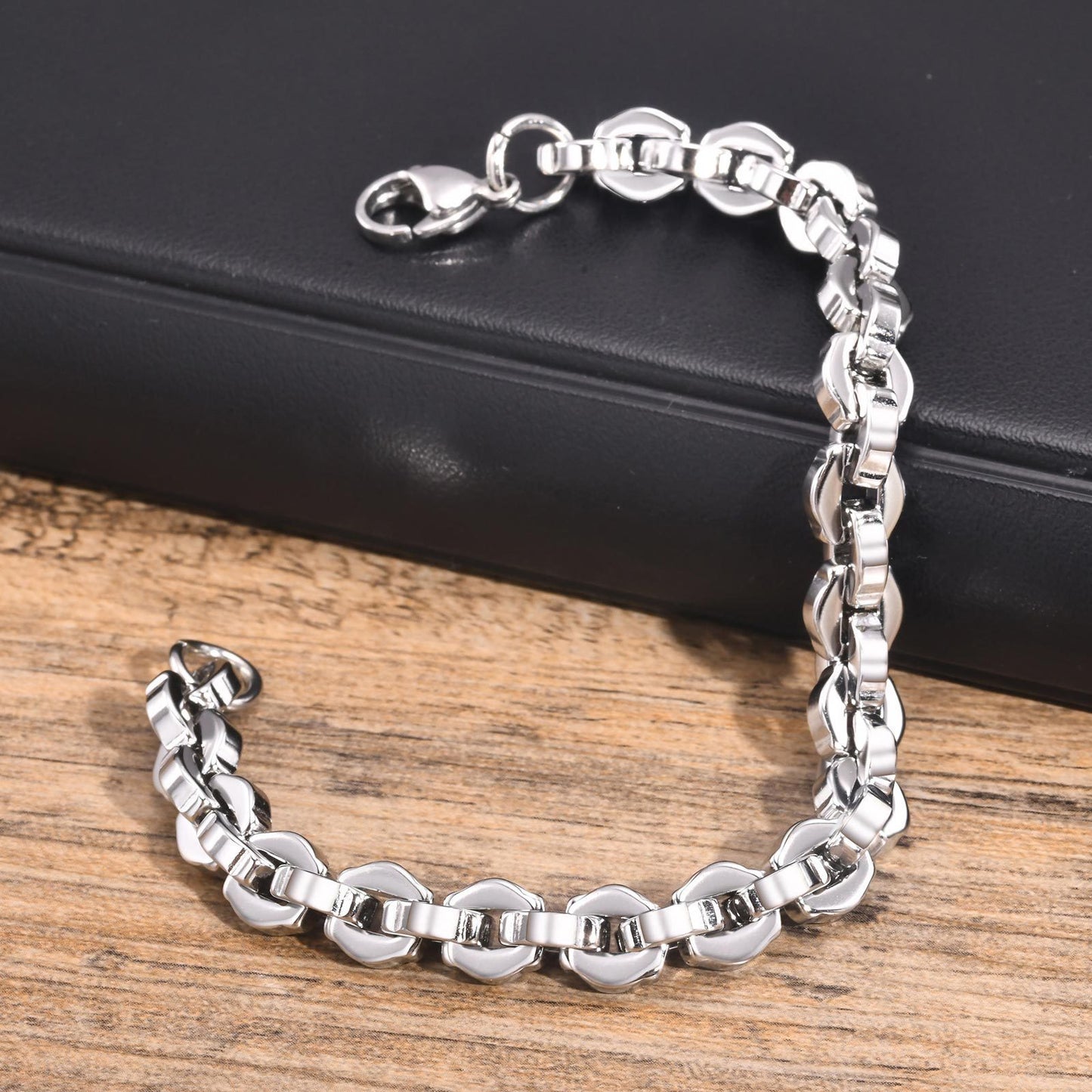Casual Simple Bracelet Steel Color Men