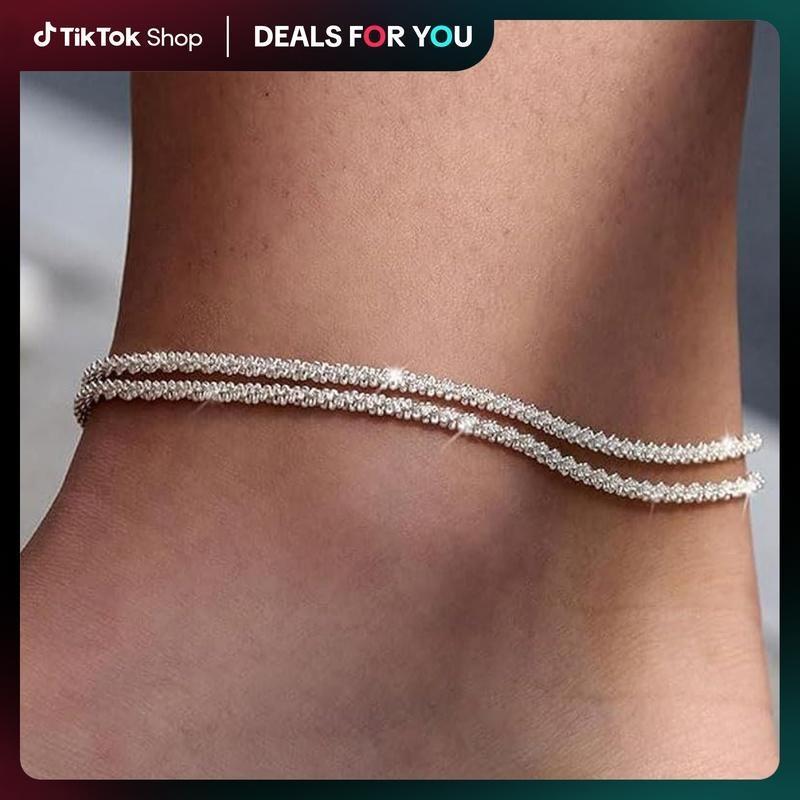 Elegant Double Layer Gold Ankle Bracelet For Woman
