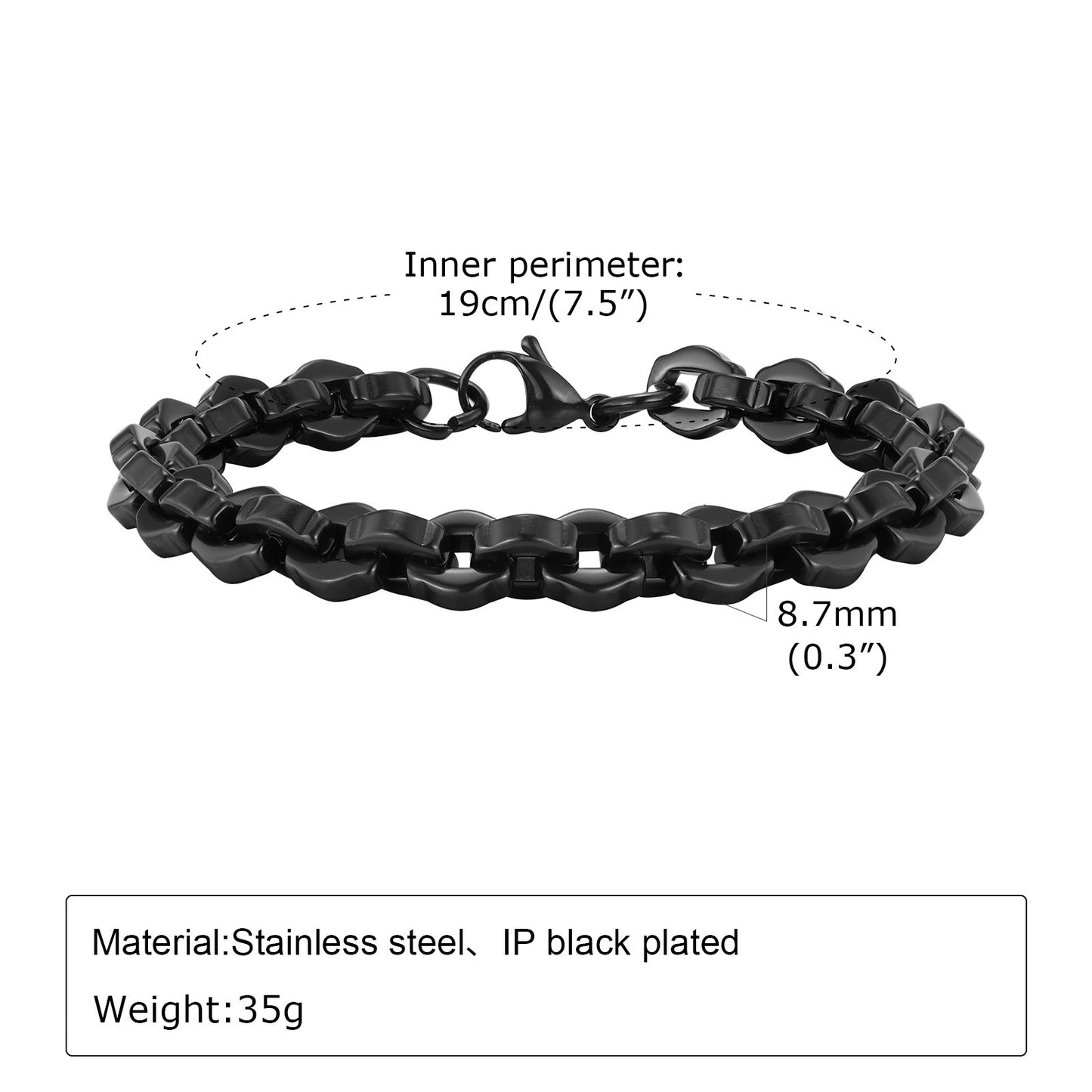 Casual Simple Bracelet Steel Color Men